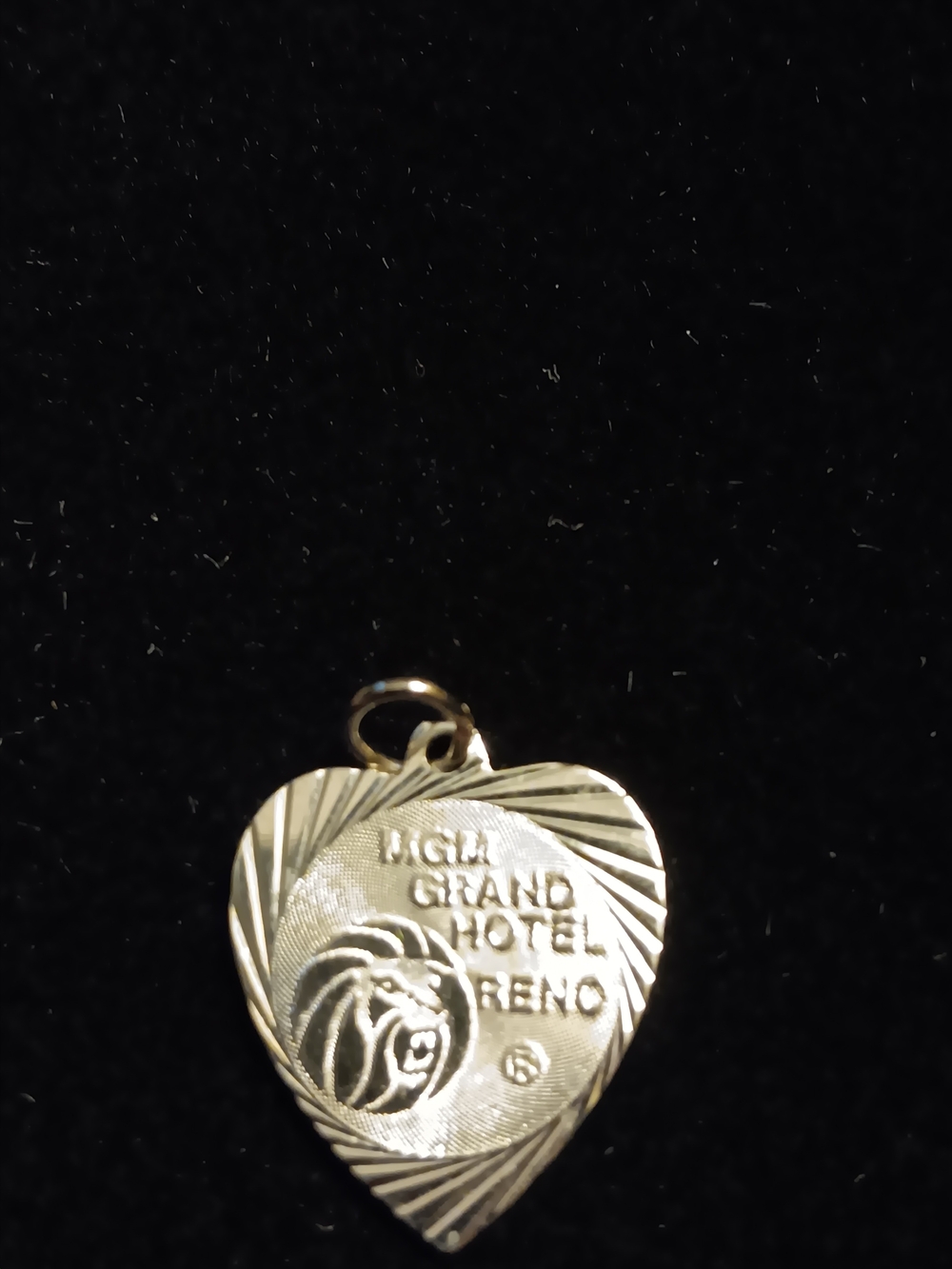 High Grand Hotel Reno Gold Heart Charm Pendant